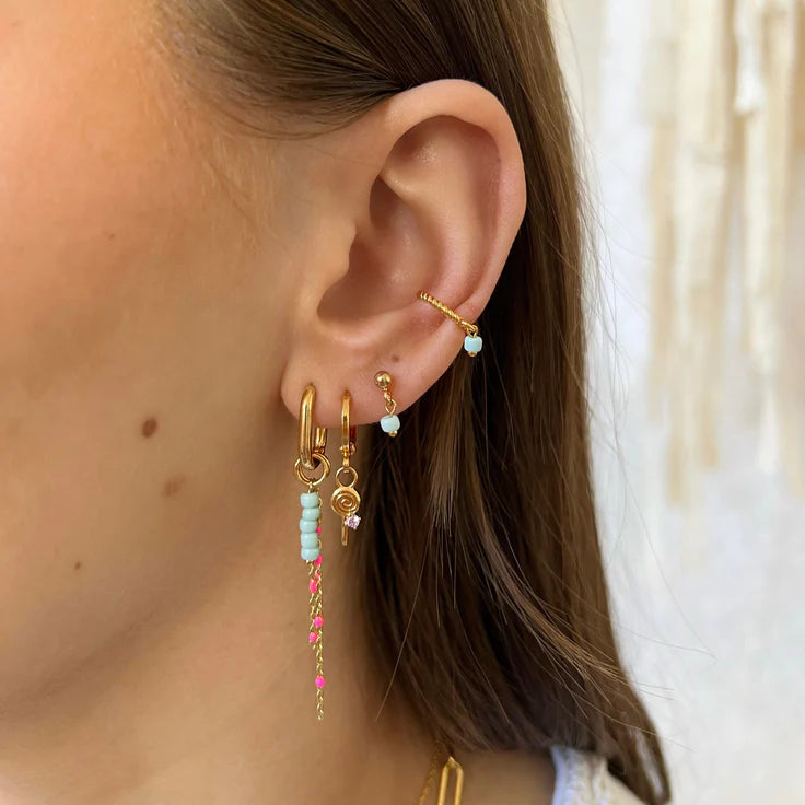 ByNouck Earpin Minty Bead