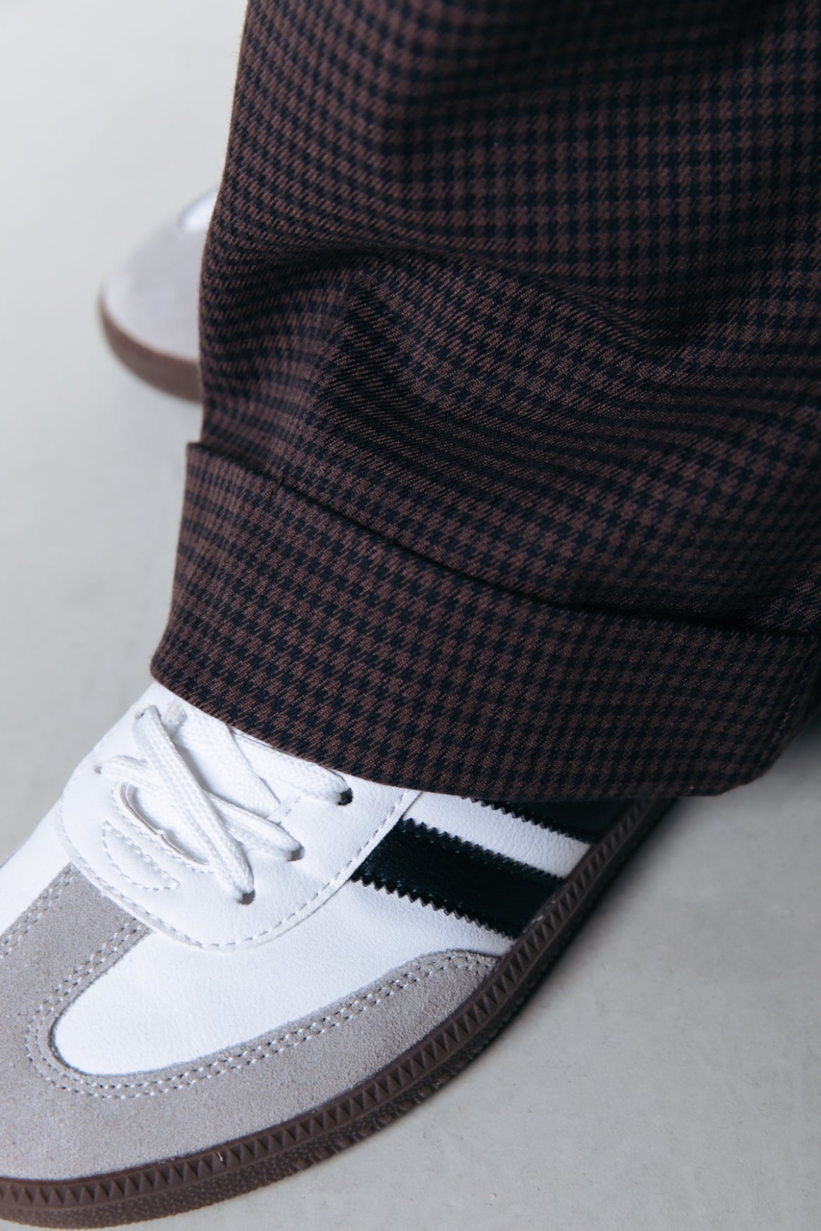 Colourful Rebel Rus Check Straight Pants | Dark brown