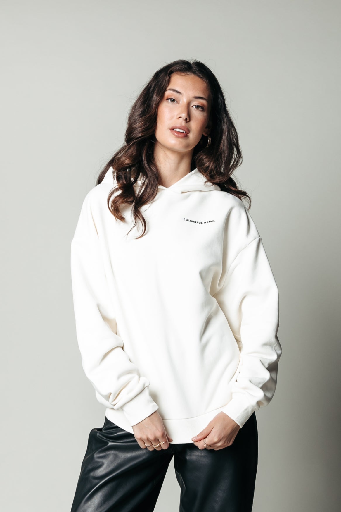 Colourful Rebel Pearl Clean Hoodie | Off white