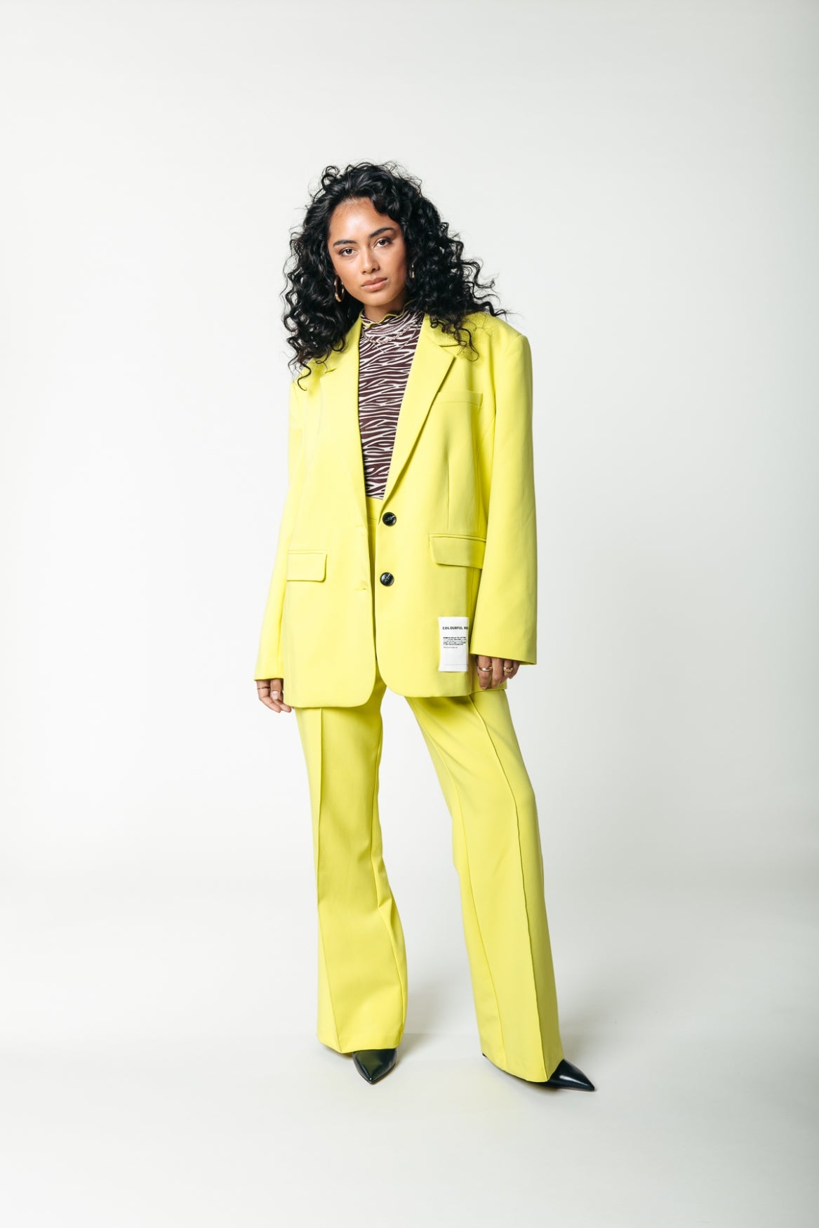 Colourful Rebel Rus Uni Straight Pants | Neon lime