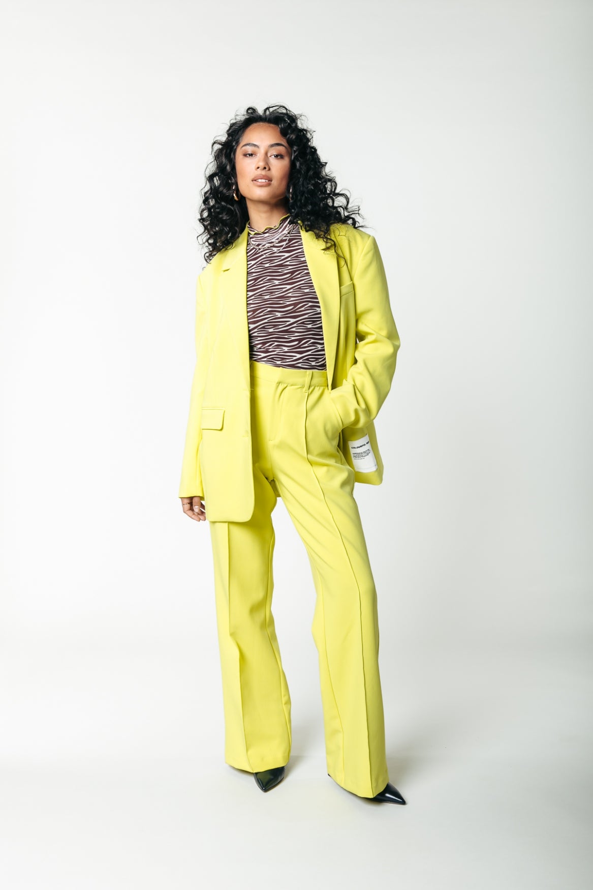 Colourful Rebel Rus Uni Straight Pants | Neon lime