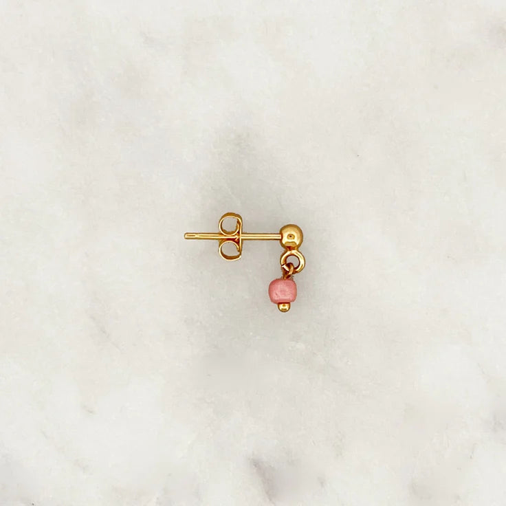 ByNouck Earpin Glossy Pink Bead