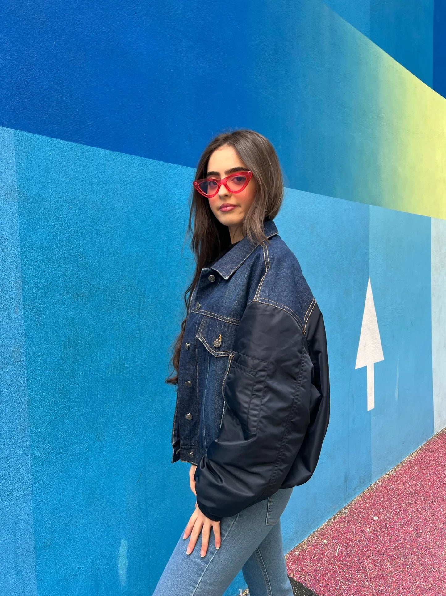 Denim Effect Bomber