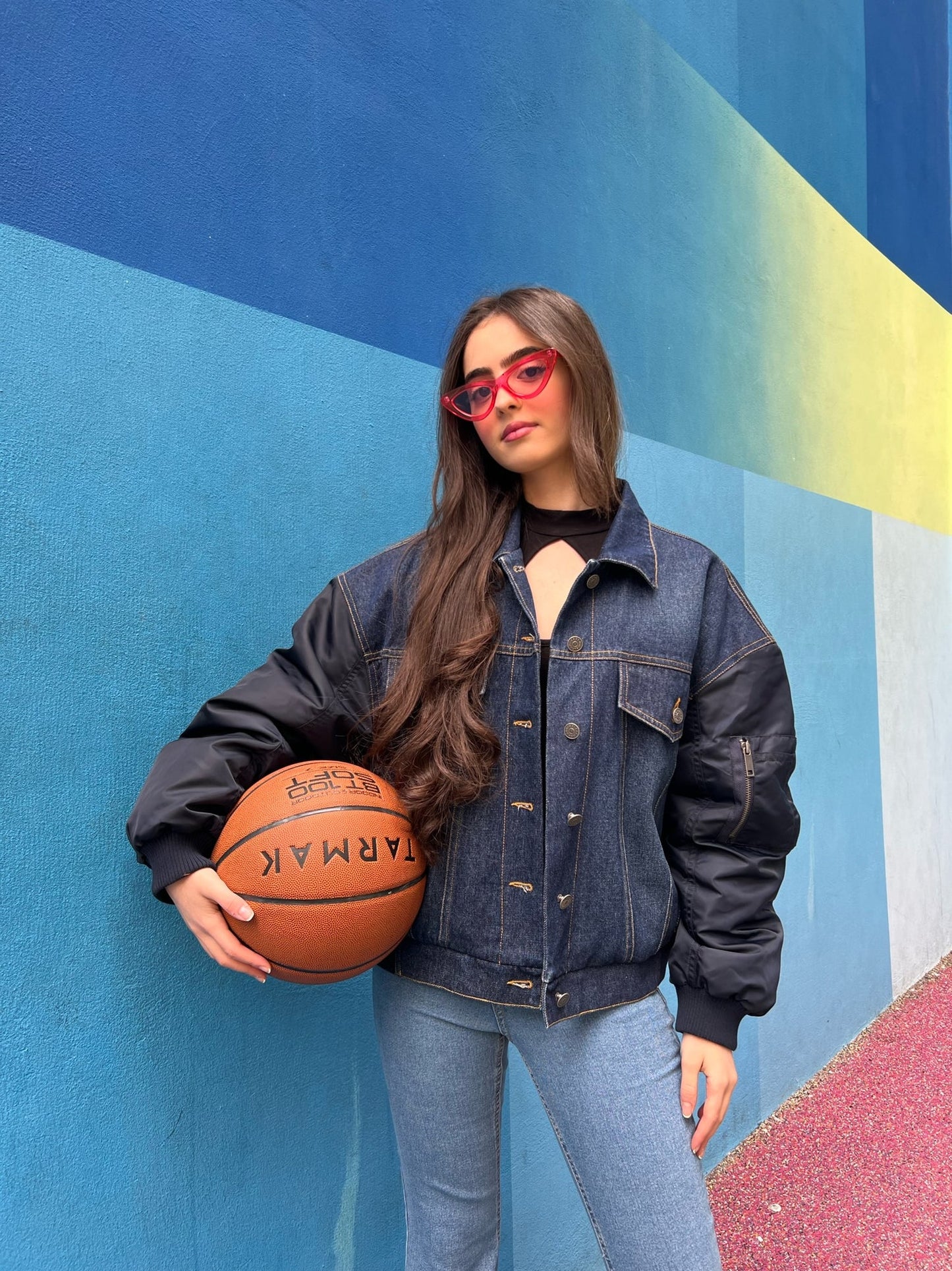 Denim Effect Bomber