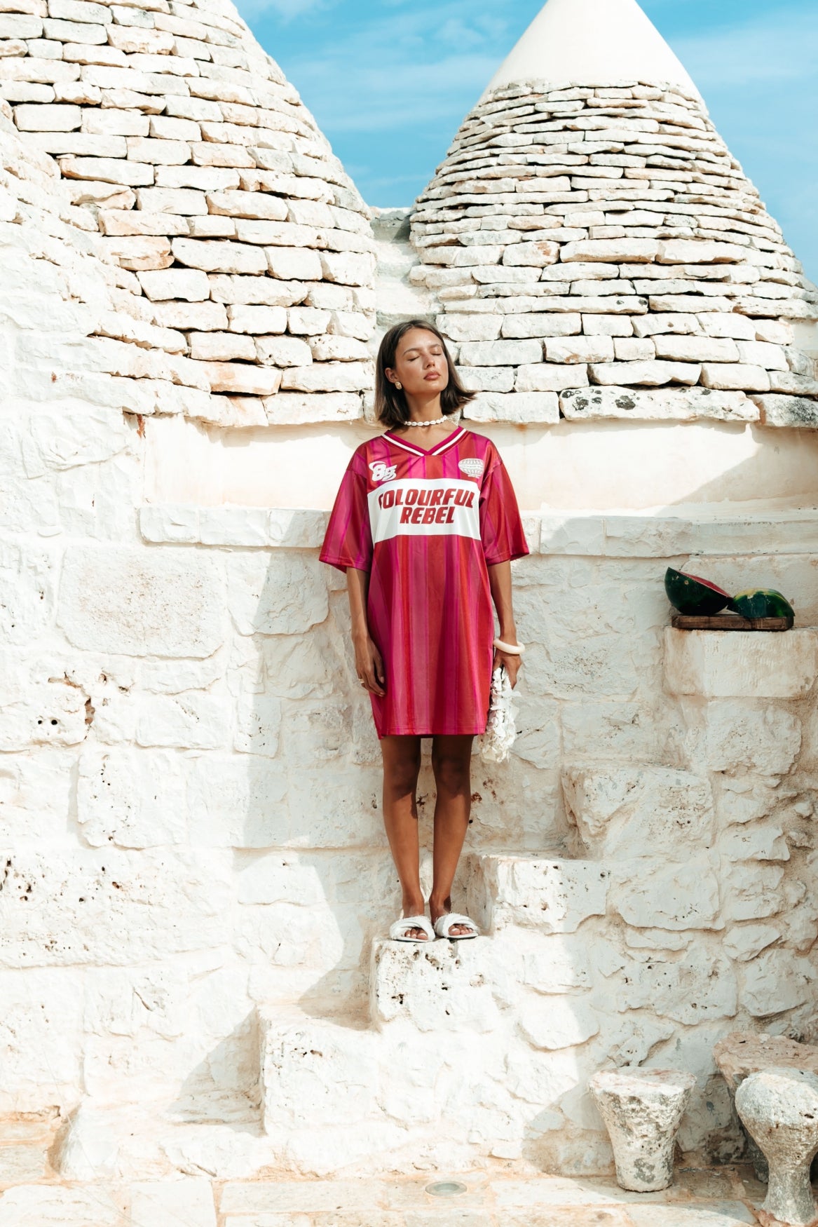 Colourful Rebel Taylie Striped Football T-Shirt Dress
