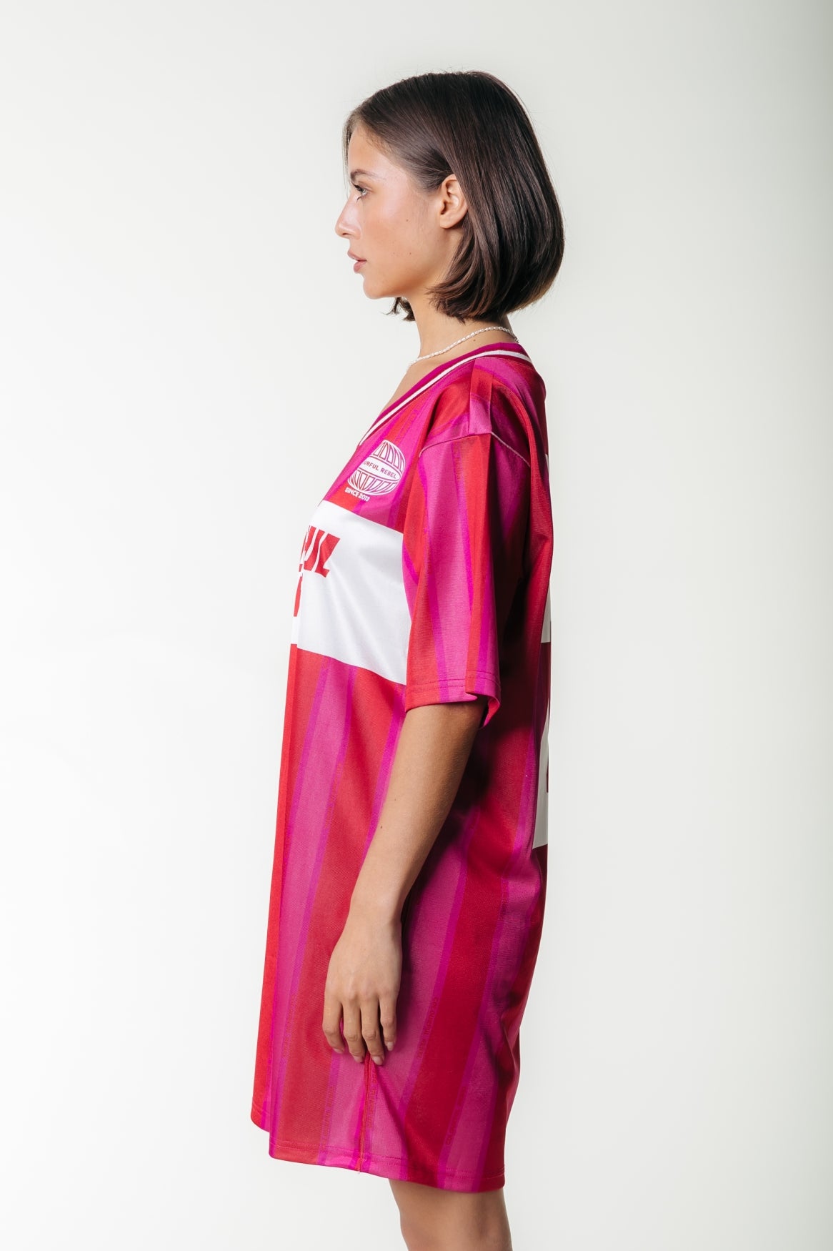 Colourful Rebel Taylie Striped Football T-Shirt Dress