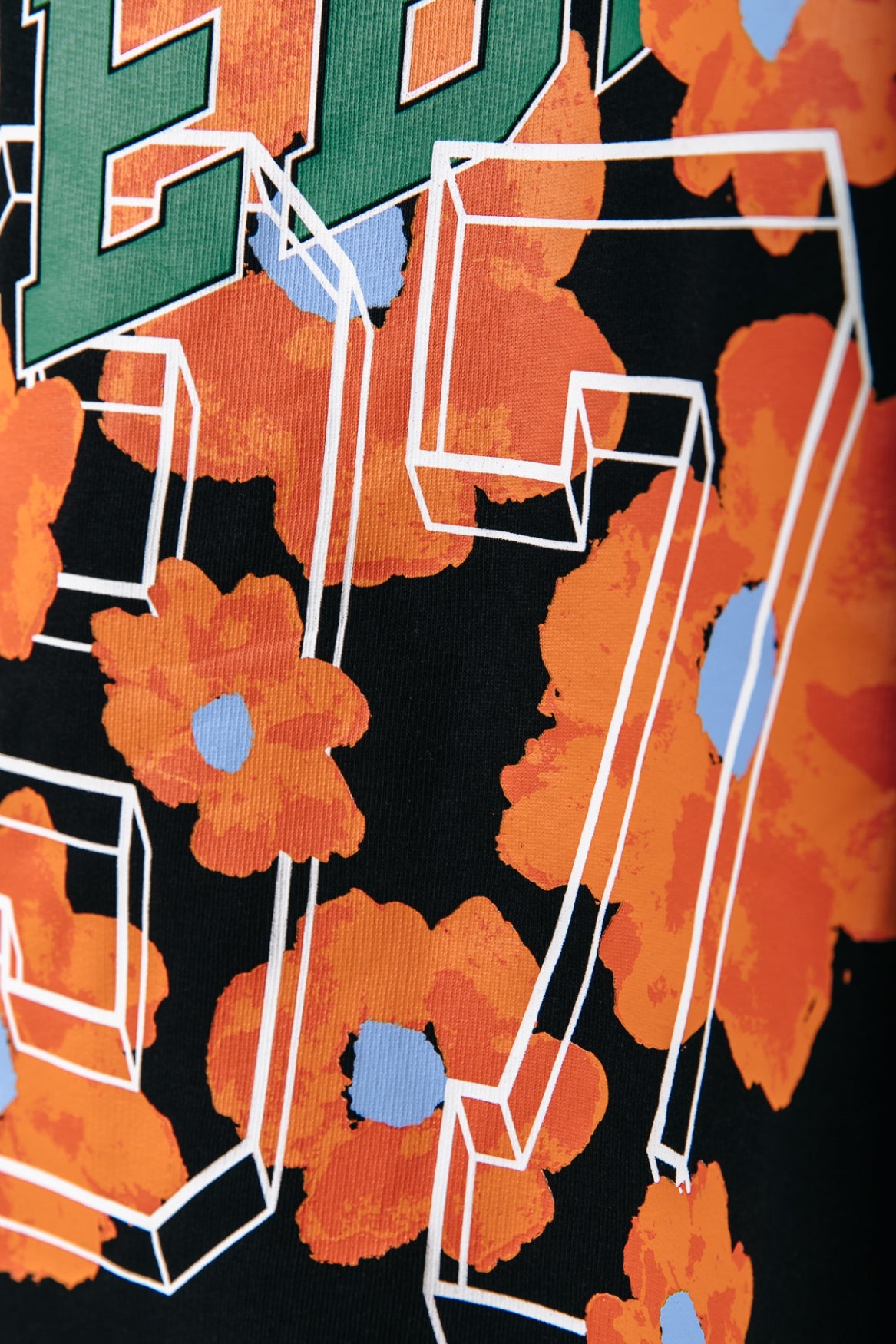 Colourful Rebel Aqua Flowers Oversized Hoodie