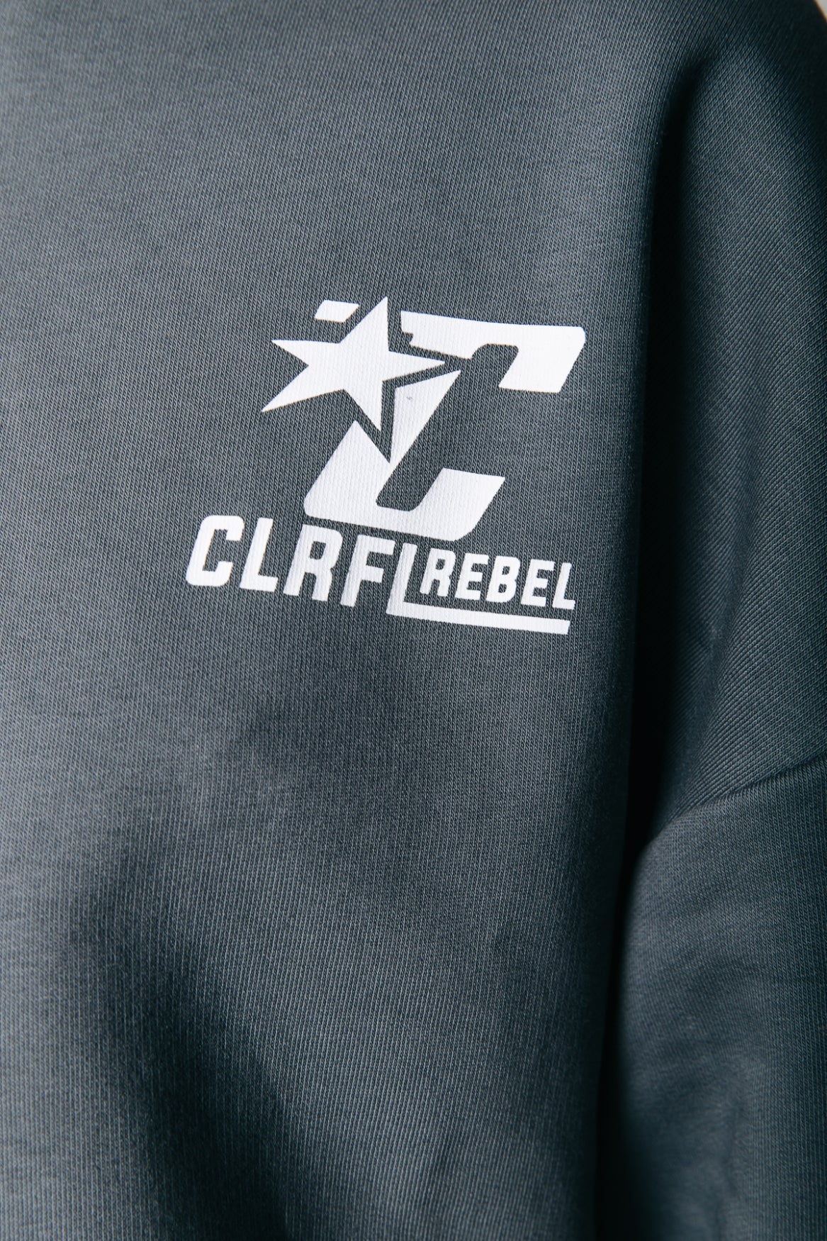 Colourful Rebel Seven Cropped Hoodie | Dark grey