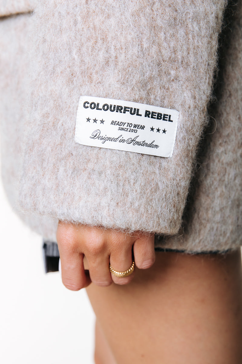 Colourful Rebel Gemma Hairy Single Breasted Blazer