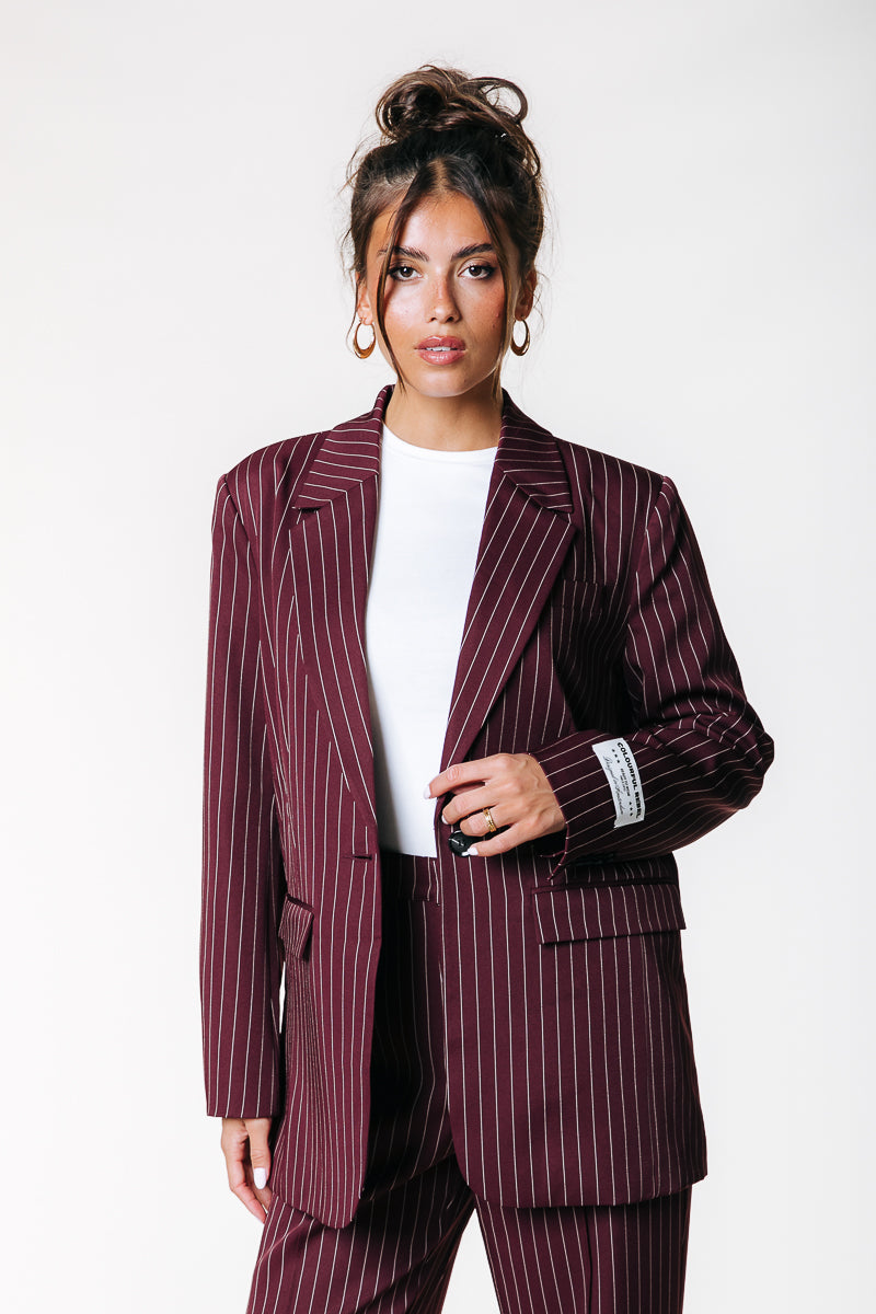 Colourful Rebel Jesra Pinstripe Blazer