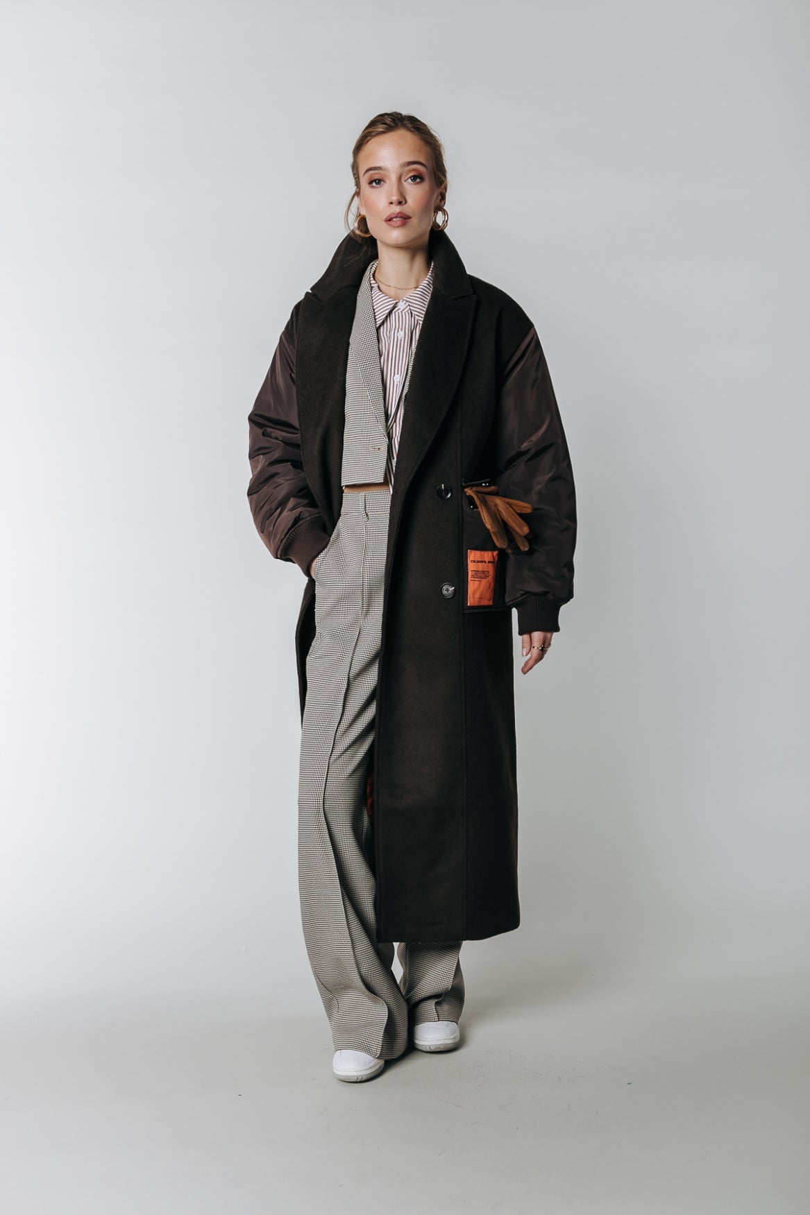 Colourful Rebel Rus Check Pants | Light brown