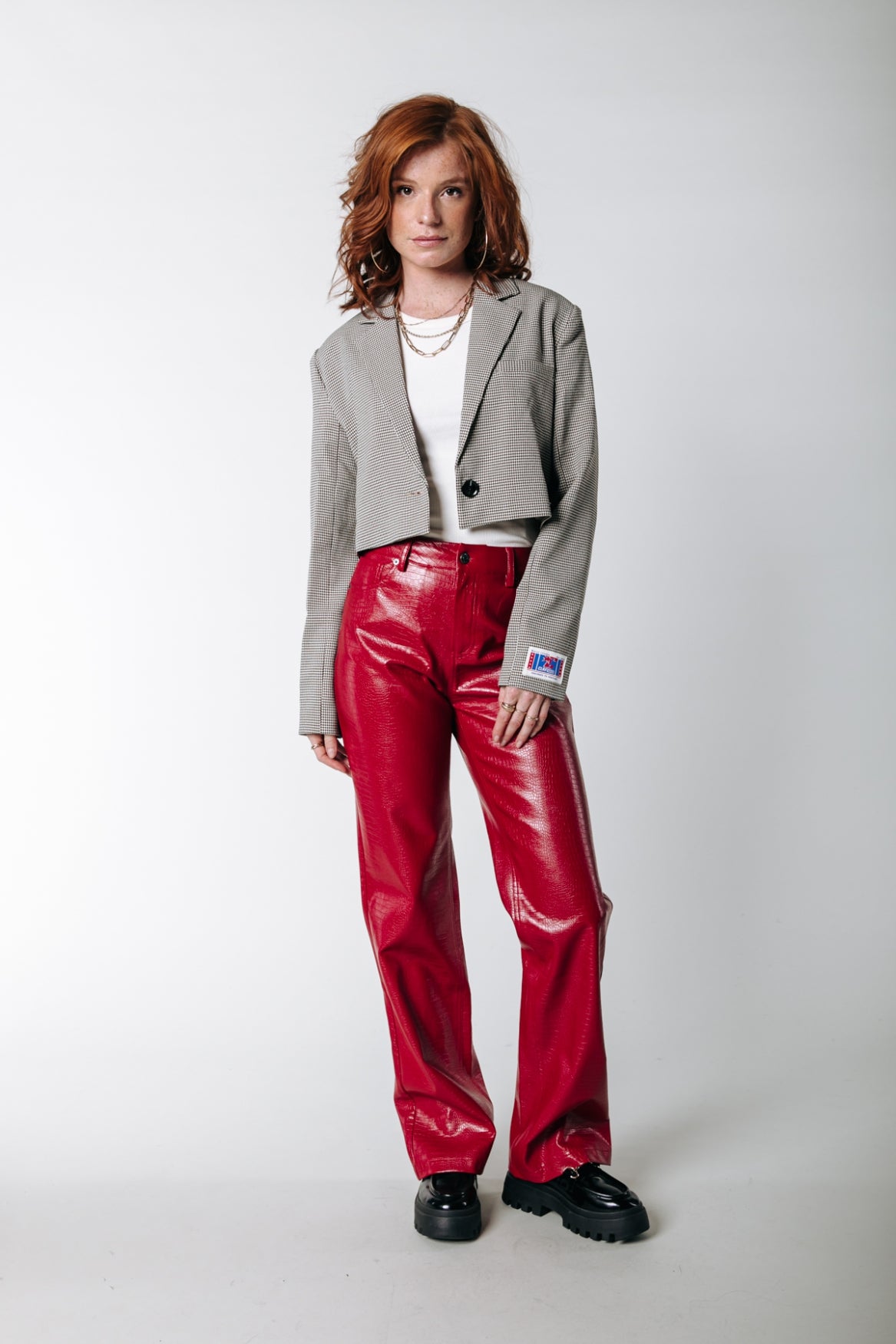 Colourful Rebel Russy Croco Pants | Red