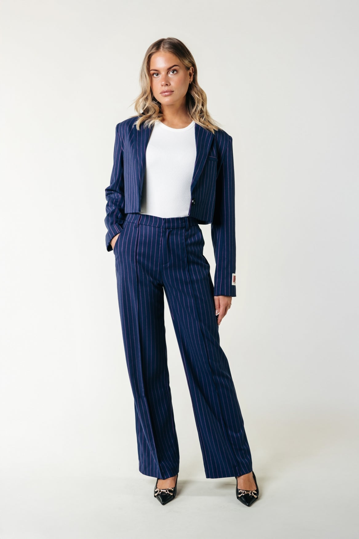 Colourful Rebel Rus Pinstripe Pants
