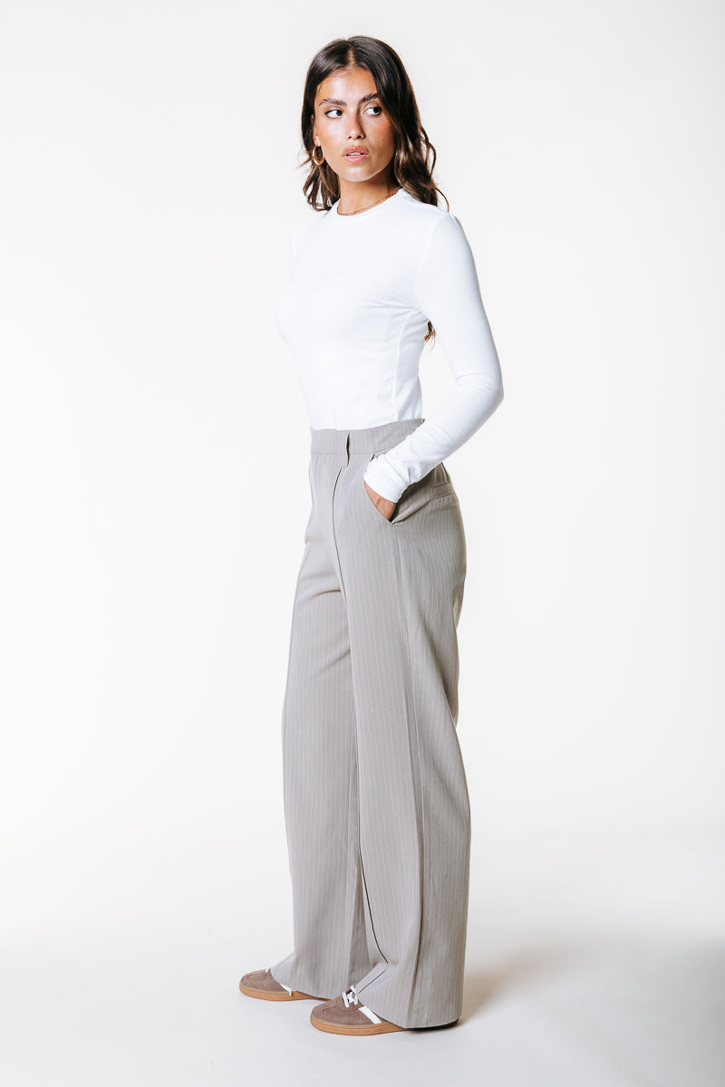 Colourful Rebel Rus Pinstripe Straight Pants
