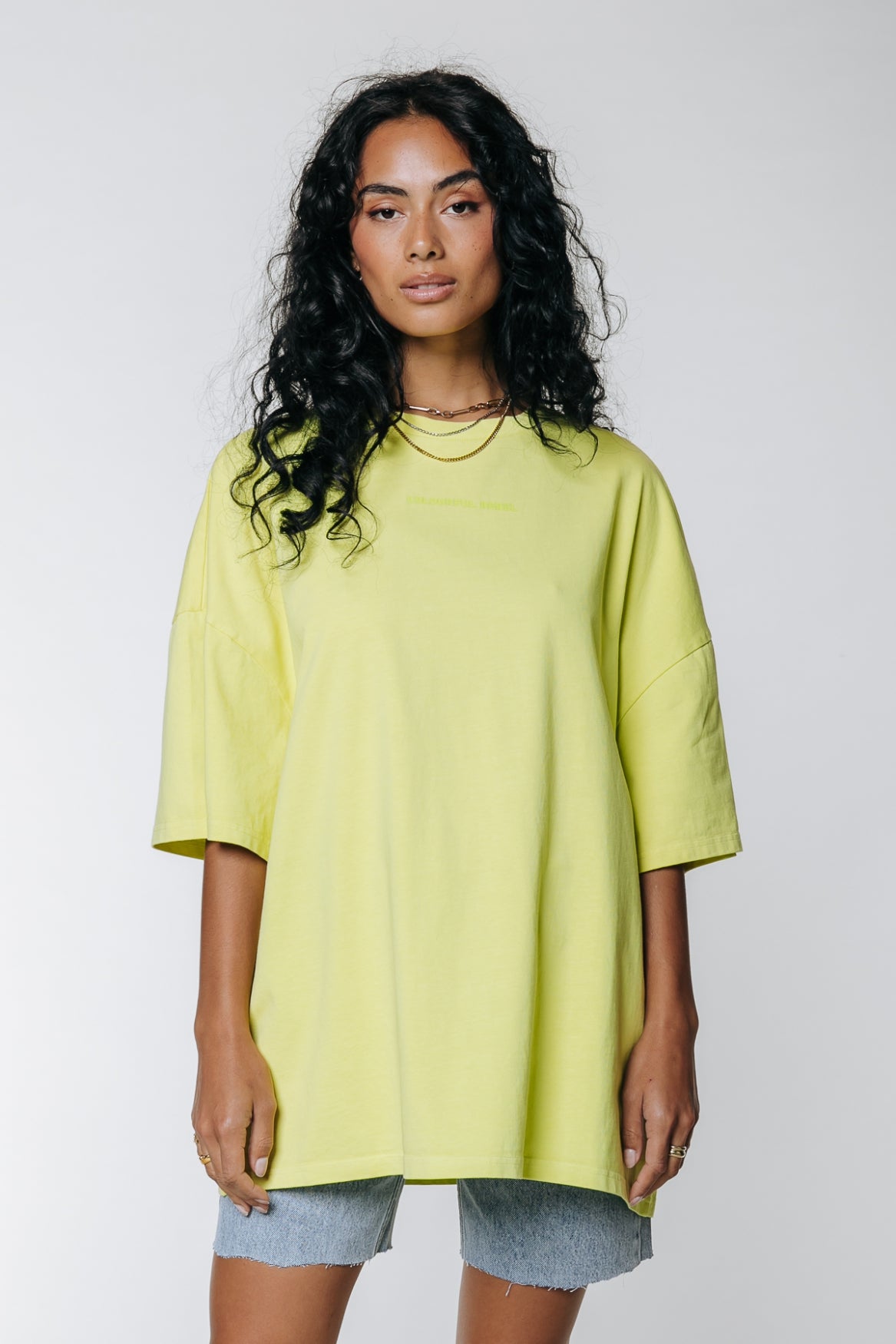 Colourful Rebel Oversized Tee | Bright lime
