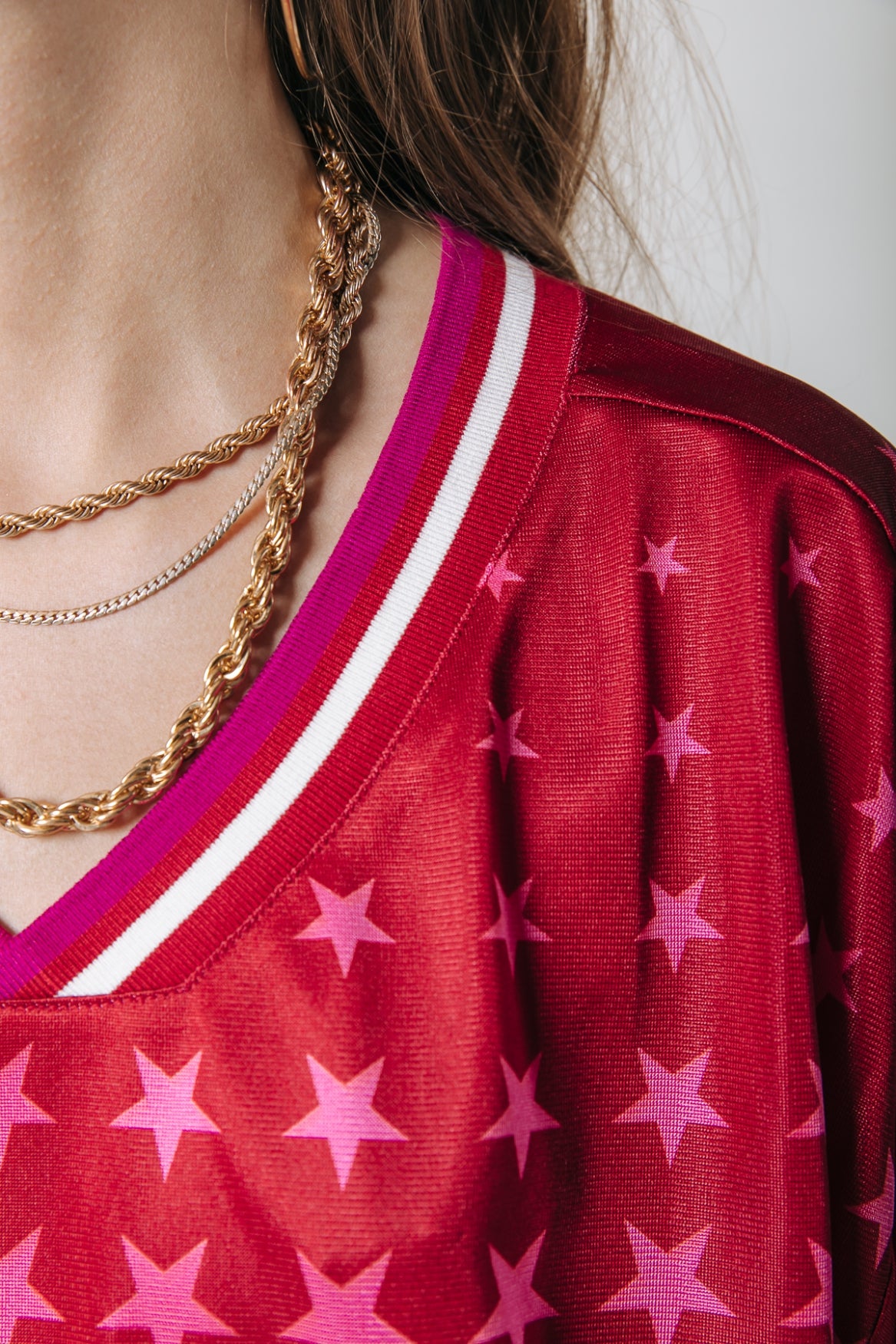 Colourful Rebel Tayla Star Football Tee | Red