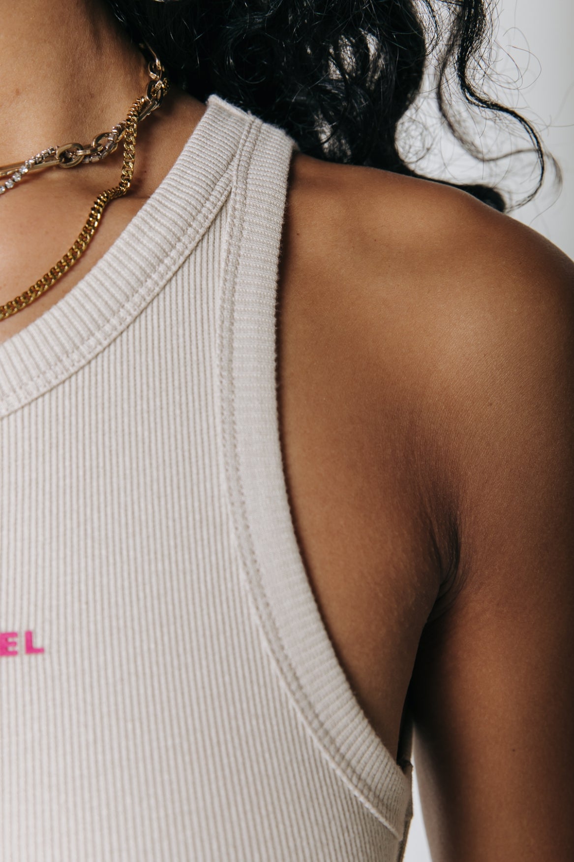 Colourful Rebel Sachi Rib Tanktop | Light sand