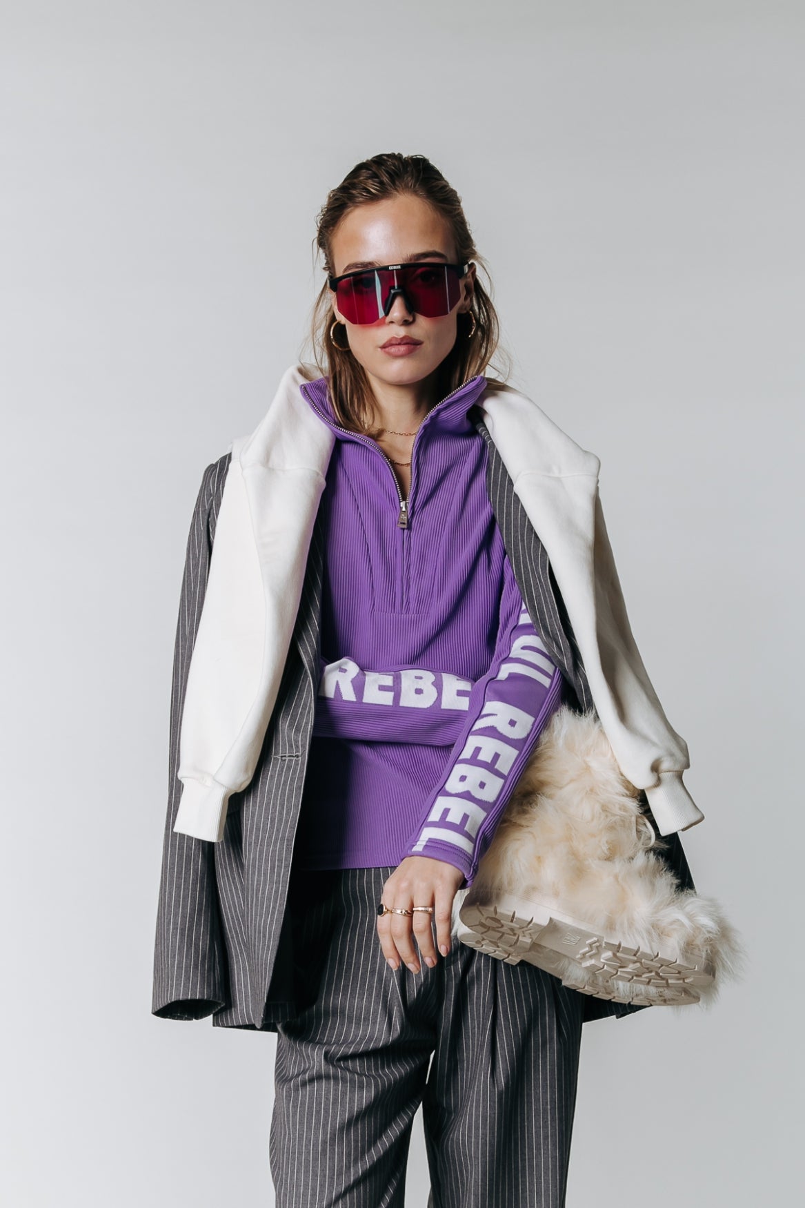 Colourful Rebel Doutse Fine Knit Top | Light lilac
