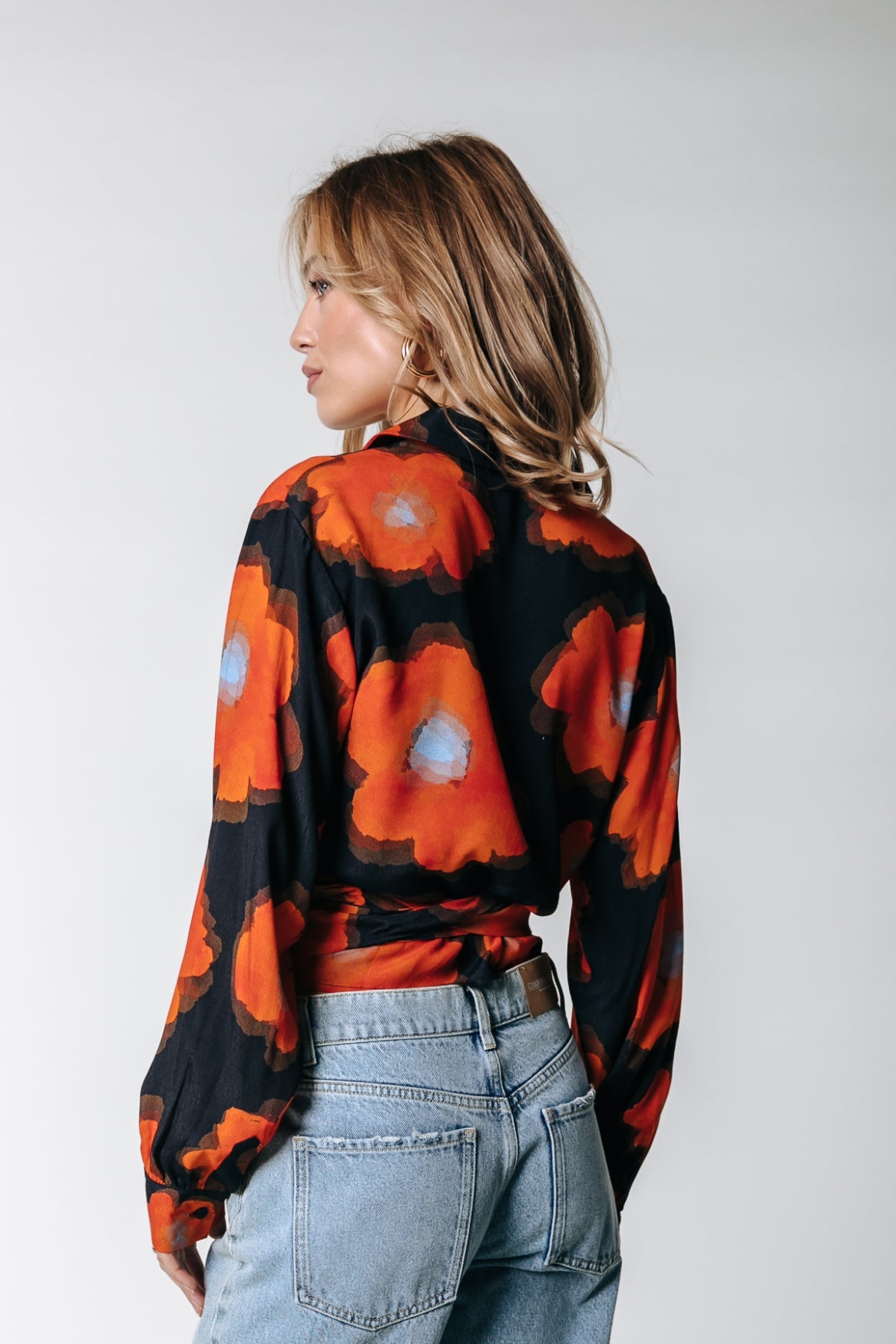 Colourful Rebel Josa Painted Flower Wrap Blouse