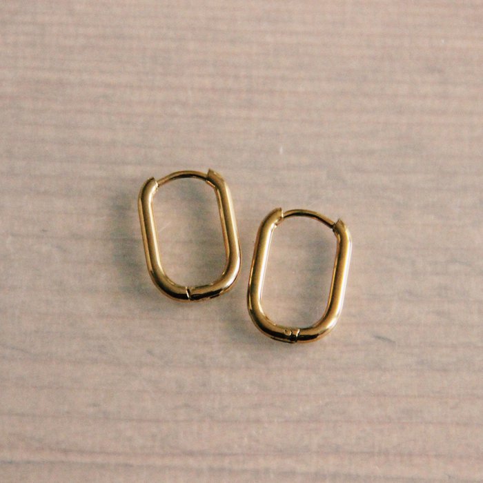 RVS creool ovaal 16mm "basic" - goud