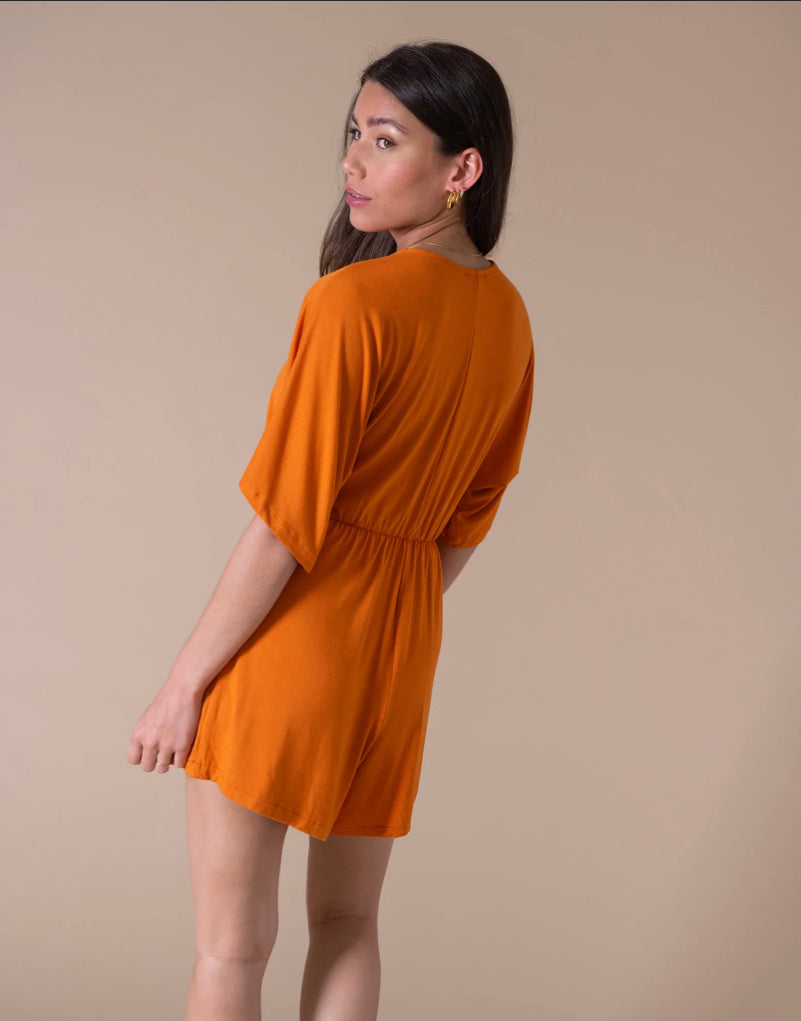 TILTIL Soft Kimono Playsuit Burnt Orange