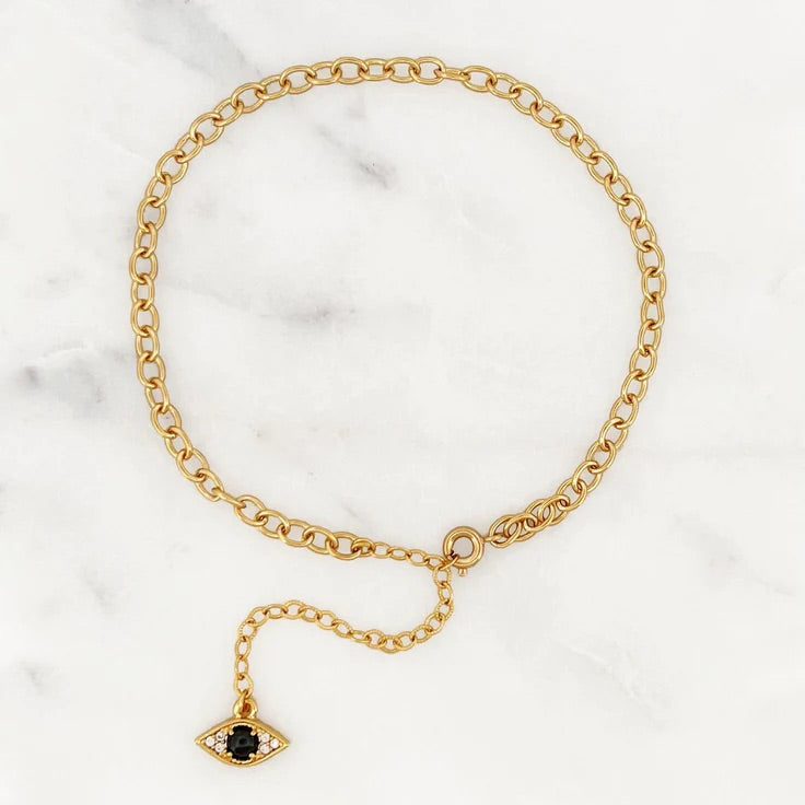 ByNouck Anklet Oblong Onyx Eye