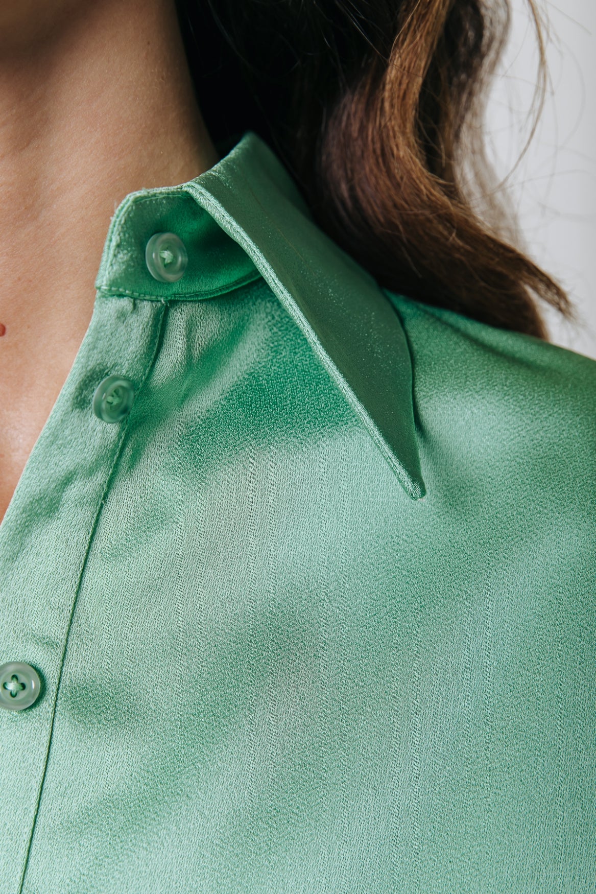 Colourful Rebel Mette Satin Shirt Dress | Mint