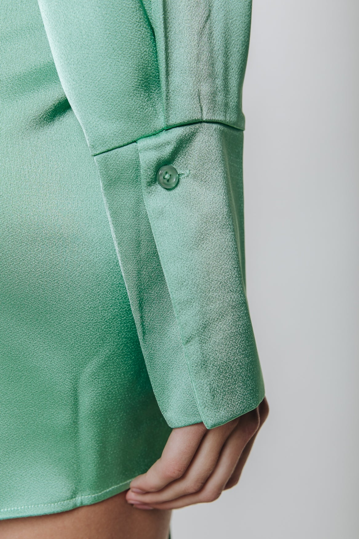 Colourful Rebel Mette Satin Shirt Dress | Mint
