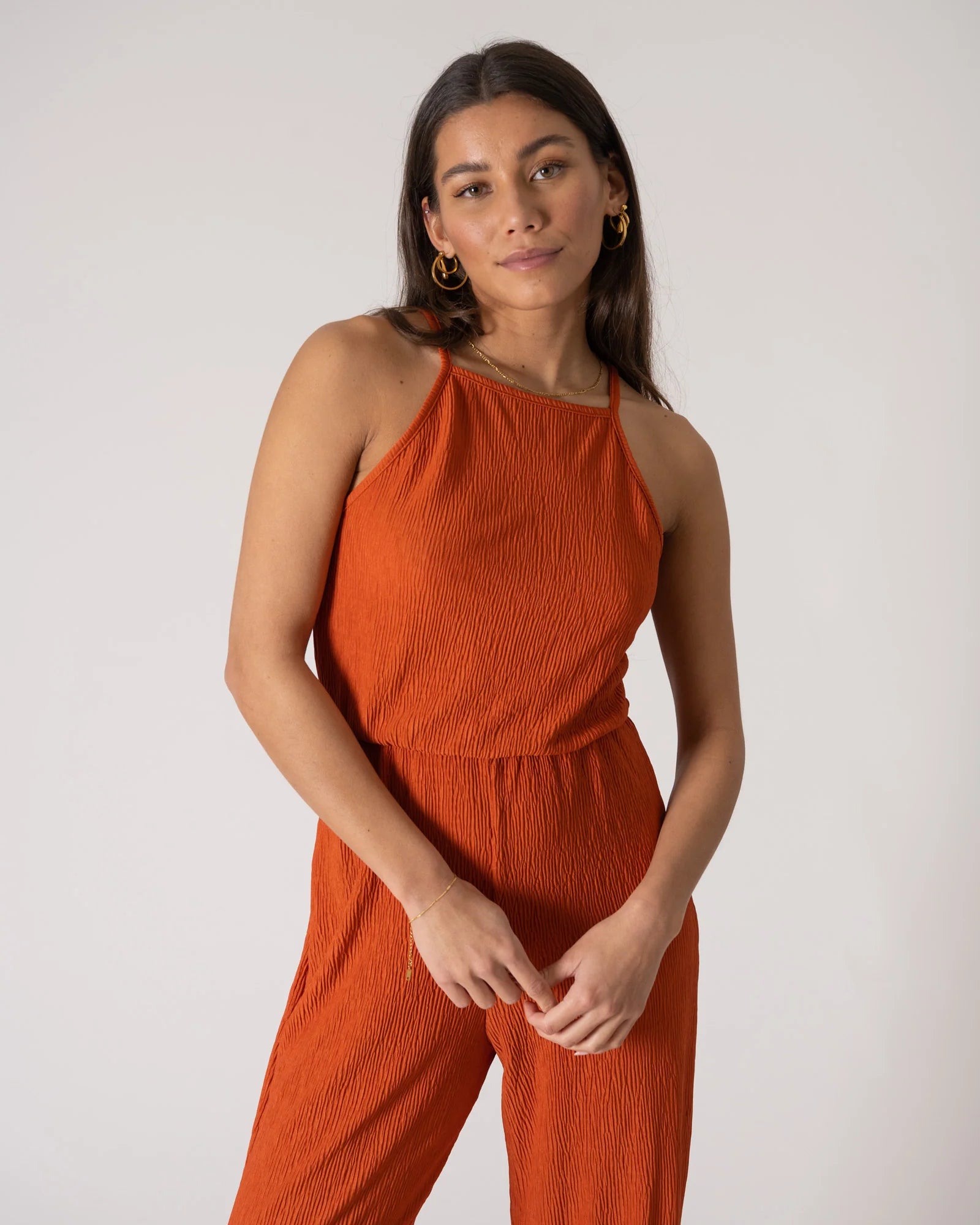 Burnt orange jumpsuit outlet