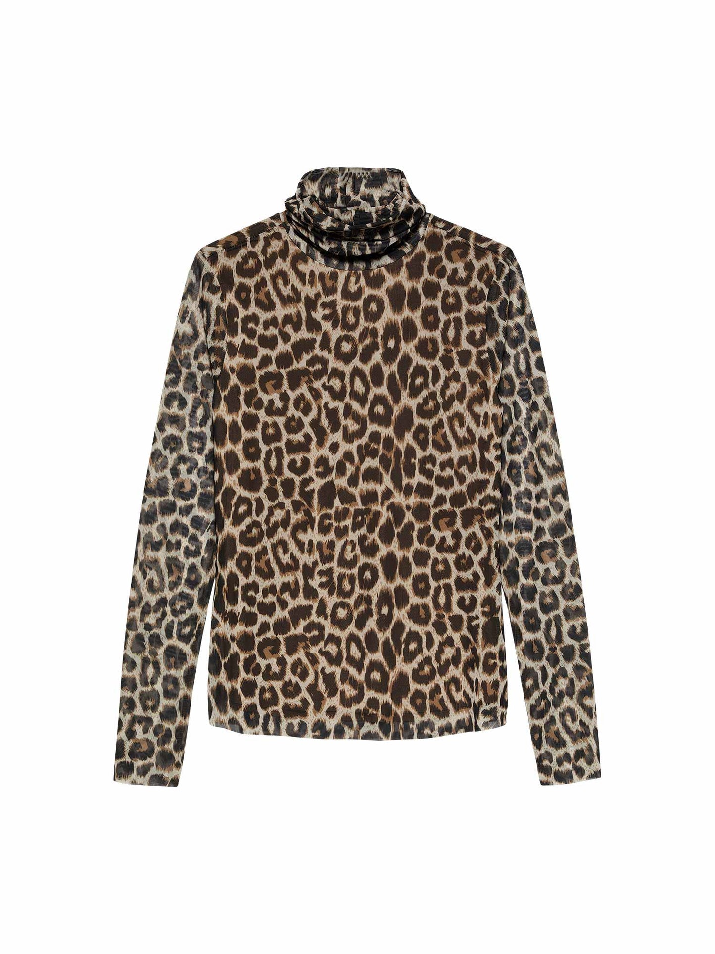 Catwalk Junkie Leopard Mesh Turtle Neck