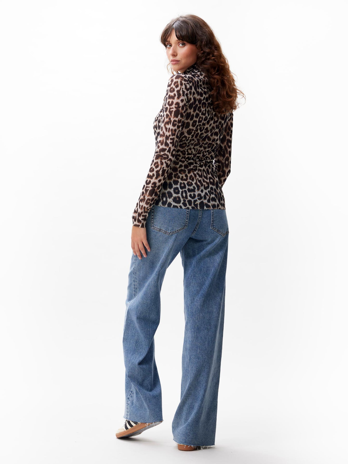 Catwalk Junkie Leopard Mesh Turtle Neck