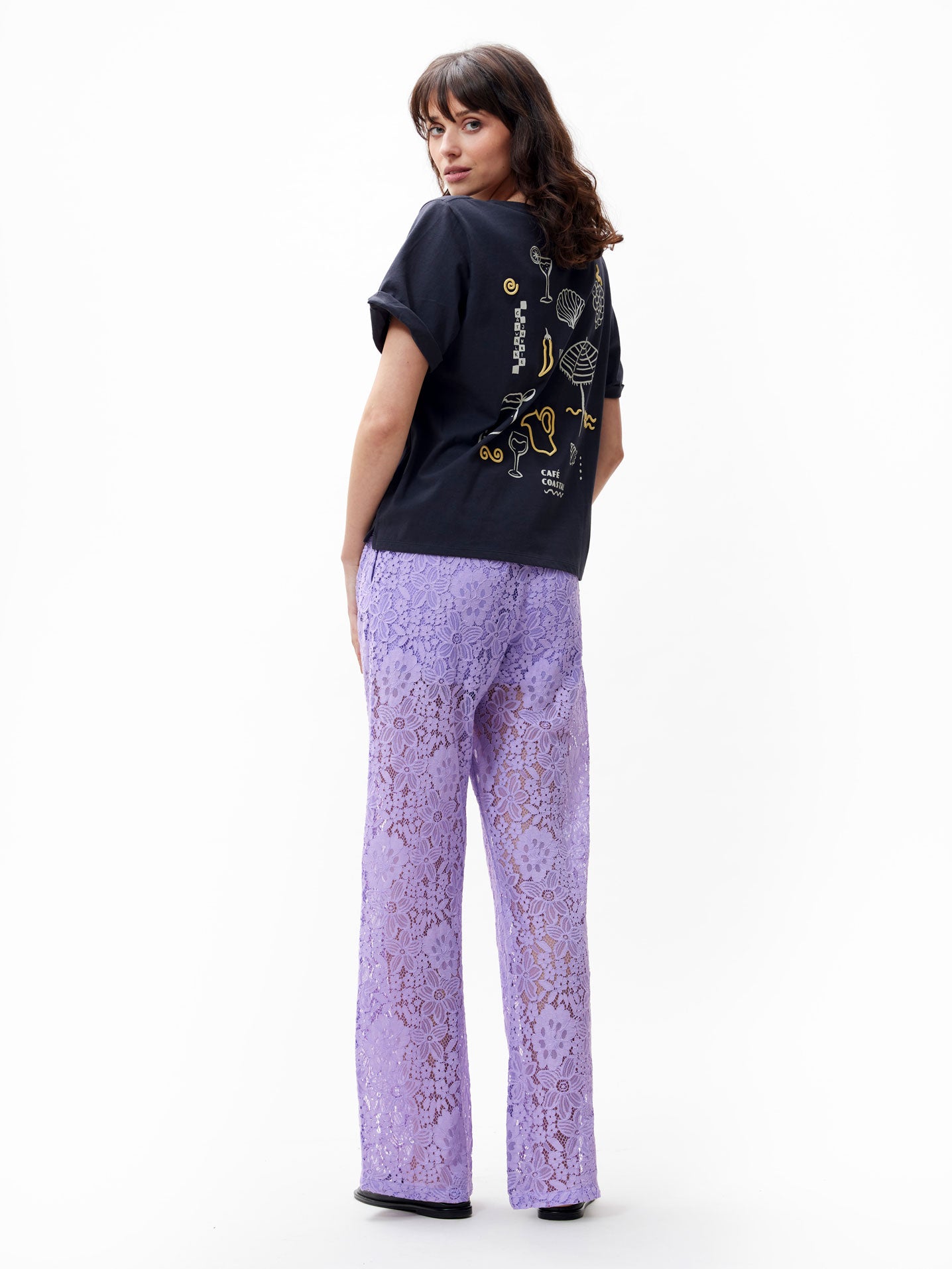 Catwalk Junkie Graphic Roll Up Sleeve Shirt