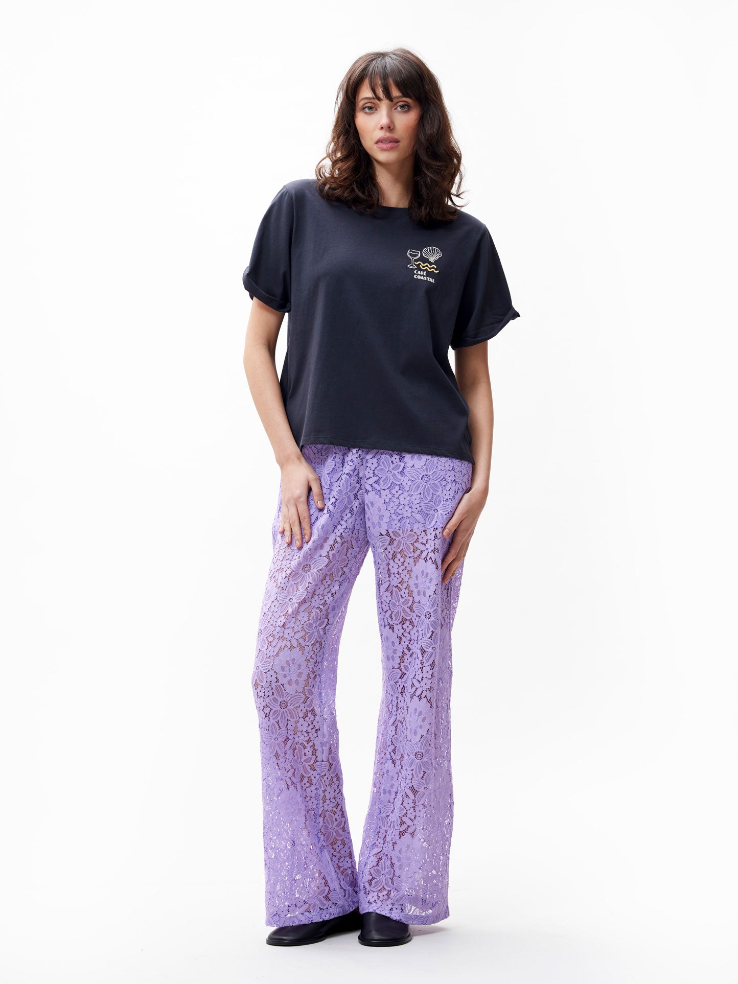 Catwalk Junkie Graphic Roll Up Sleeve Shirt