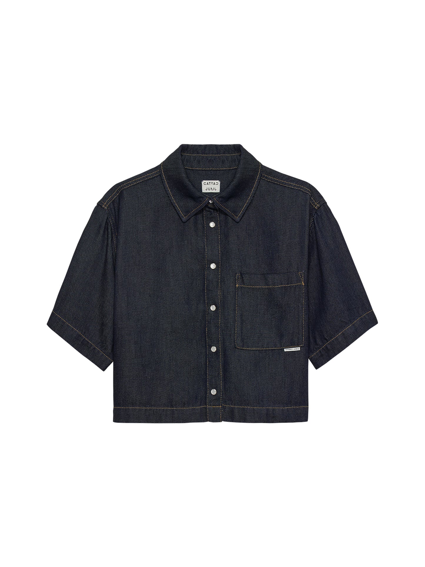 Catwalk Junkie Short Sleeve Denim Blouse