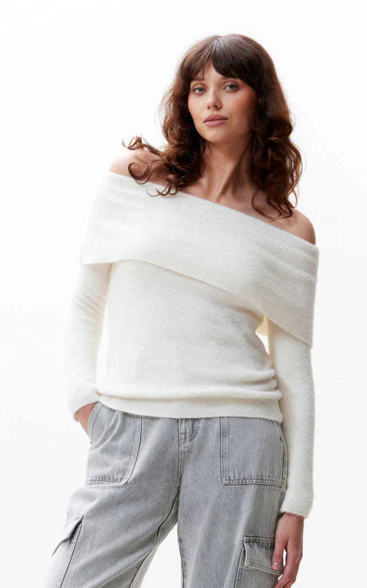 Catwalk Junkie Gebreide Trui met Off Shoulder effect