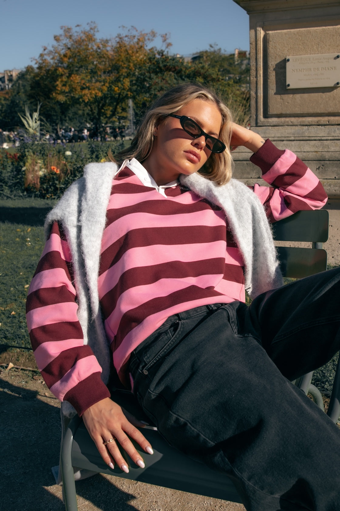Colourful Rebel Skyler Striped Boyfriend Polo