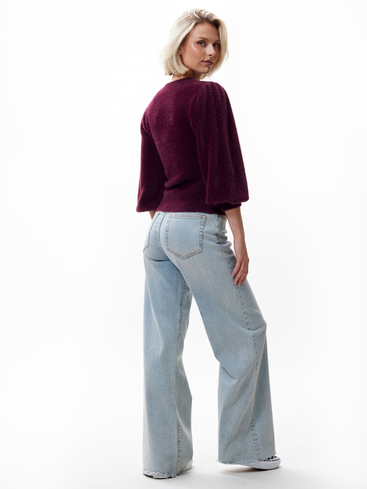 Catwalk Junkie Fuzzy Puff Sleeve Knit