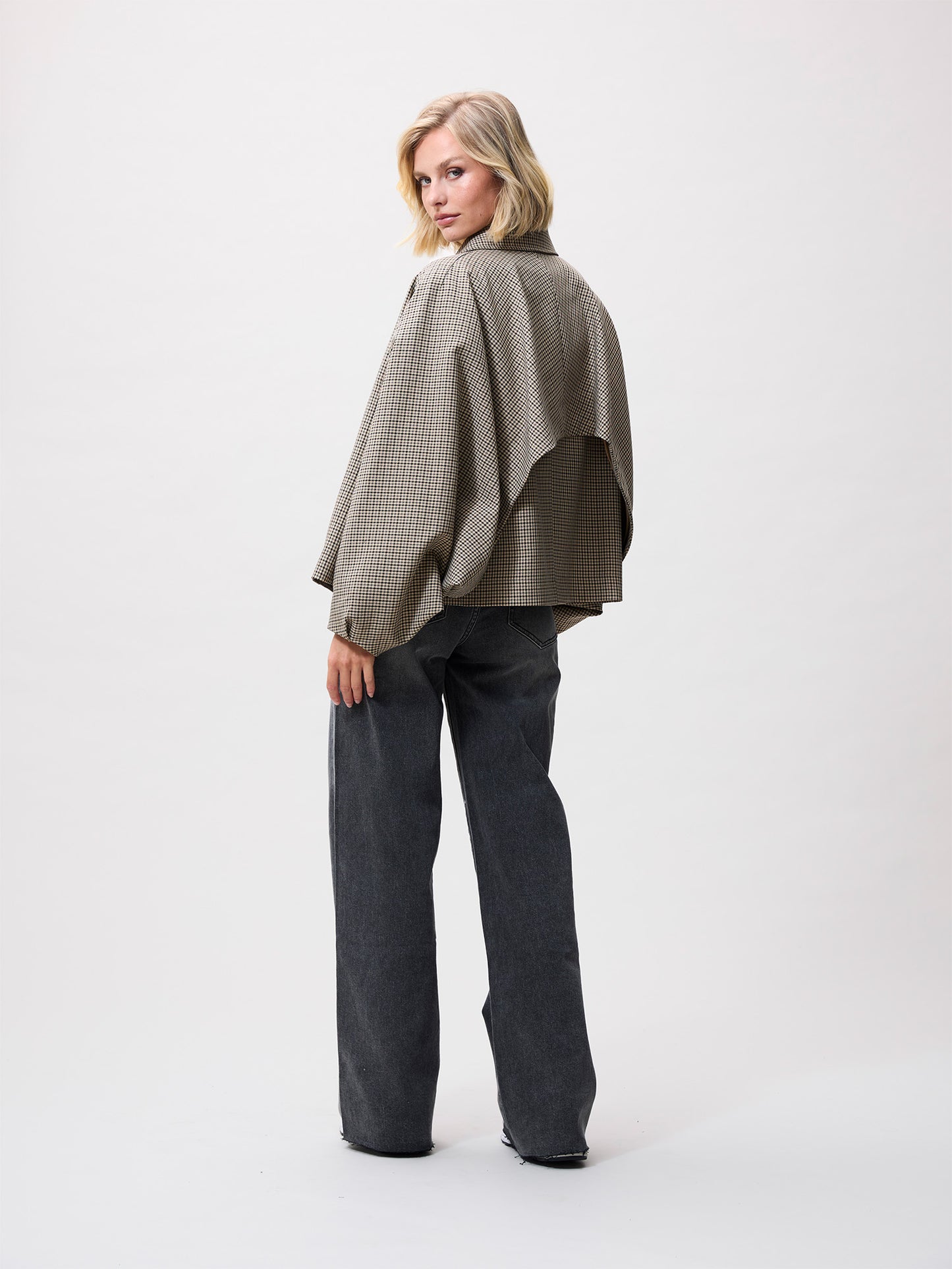 Catwalk Junkie Check Cape Jacket