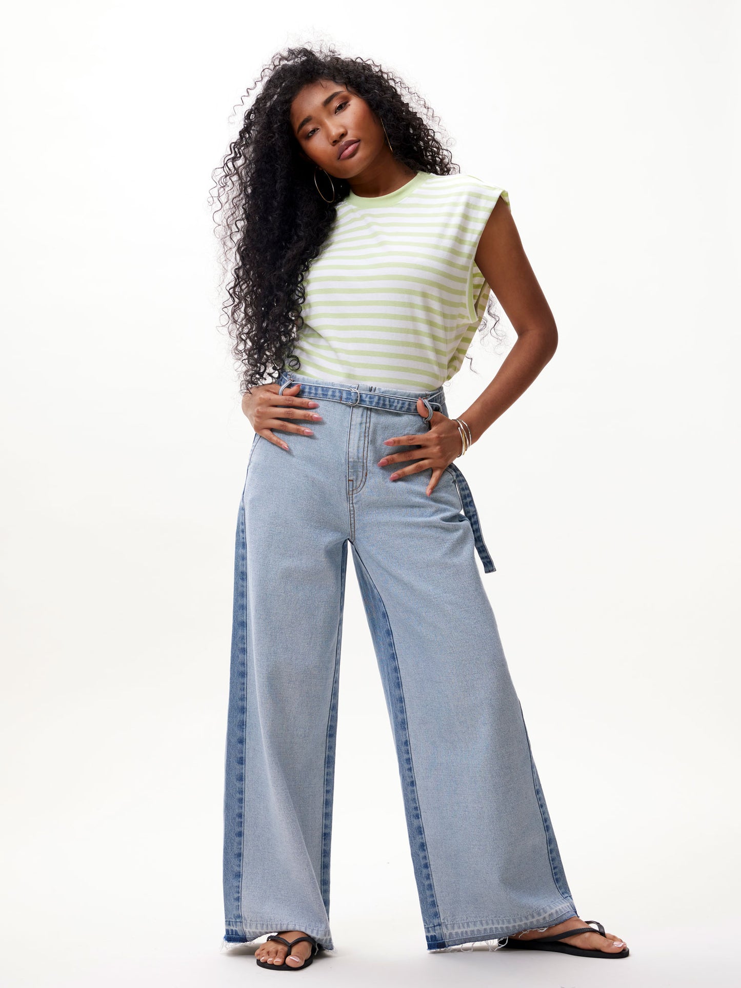 Catwalk Junkie Wide leg jeans met two tone effect