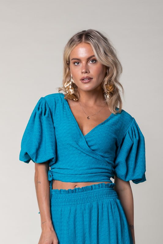 Colourful Rebel Miley Knitted Top | Dark turquoise