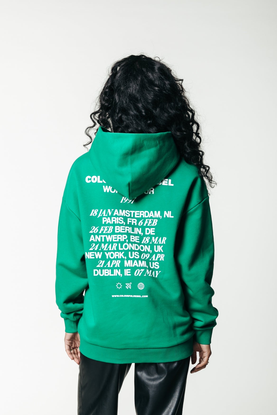 Colourful Rebel Travel Hoodie | Grass Green