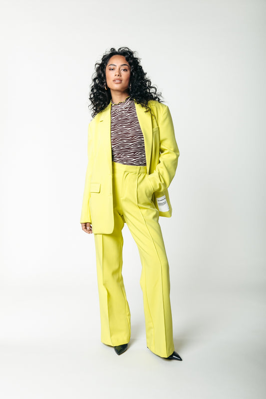 Colourful Rebel Rus Uni Straight Pants | Neon lime