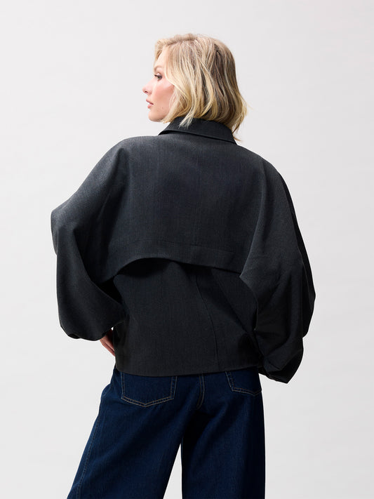 Catwalk Junkie Cape Jacket Dark Grey