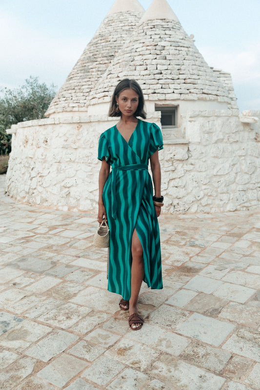 Colourful Rebel Ava Striped Wrap Dress