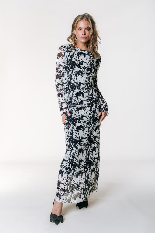 Colourful Rebel Maud Cow Maxi Mesh Dress