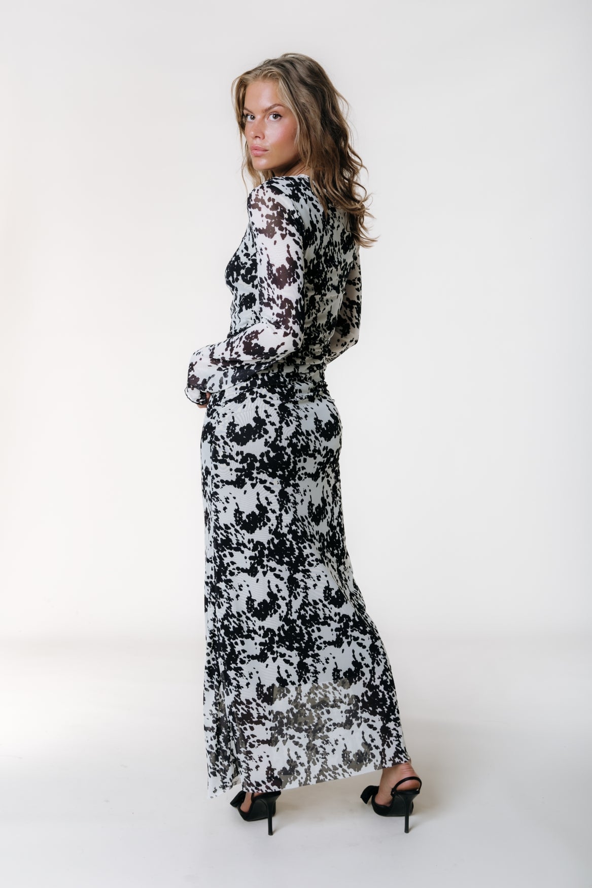 Colourful Rebel Maud Cow Maxi Mesh Dress