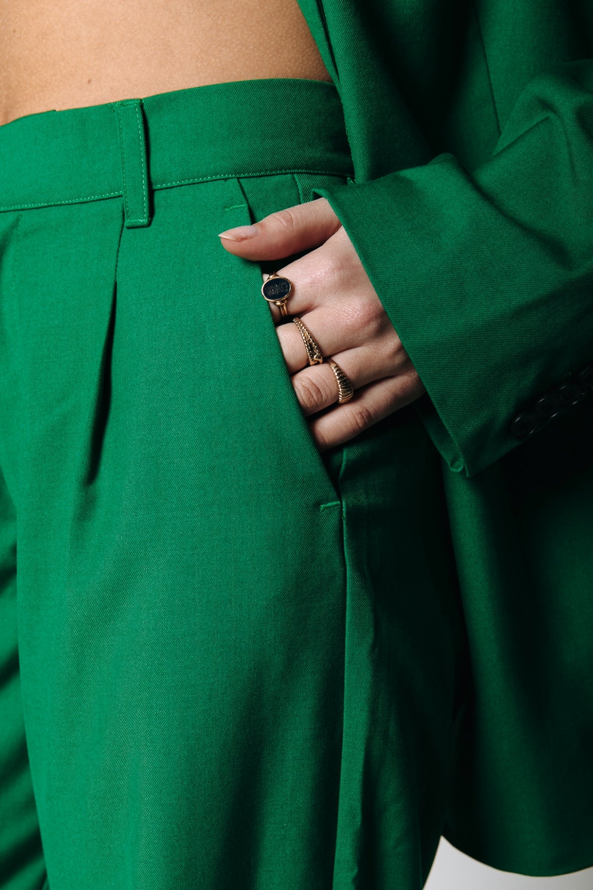 Colourful Rebel Alden Straight Pants | Deep Green