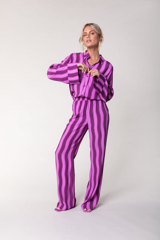Colourful Rebel Melody Stripes Straight Pants