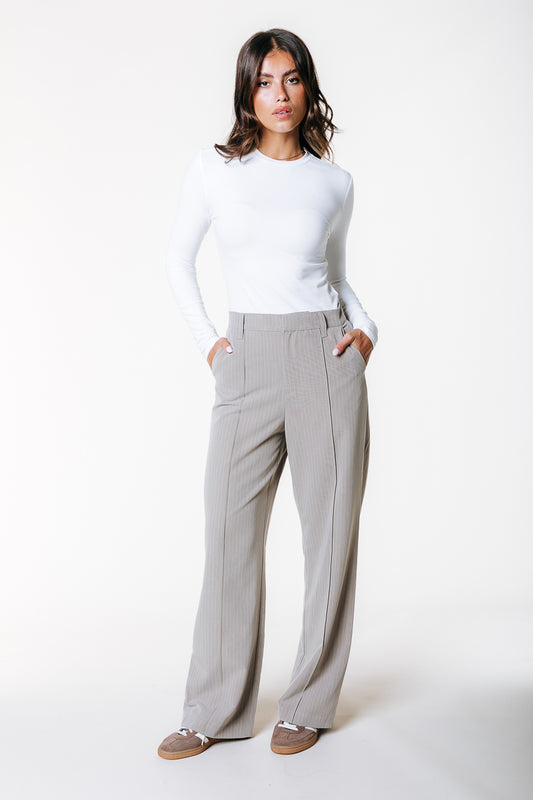 Colourful Rebel Rus Pinstripe Straight Pants