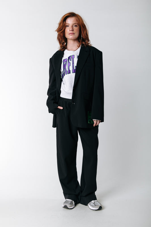 Colourful Rebel Feline Straight Leg Pants | Black